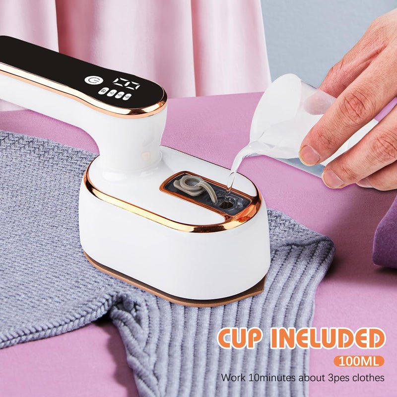 BSummit Upgrade Saker plus Steam Iron, 3 Steam Levels Clothes Steamer, 2-In-1 Steamer and Iron Professional Heavy-Duty Steam Travel Irons for Clothes, Suitable for Wool, Silk, Knitwear, Linen (White) - Image 5